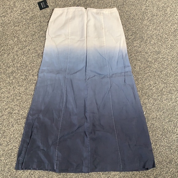 NWT BLUE Saks 5th Avenue Ombre Linen Skirt S - Picture 4 of 4